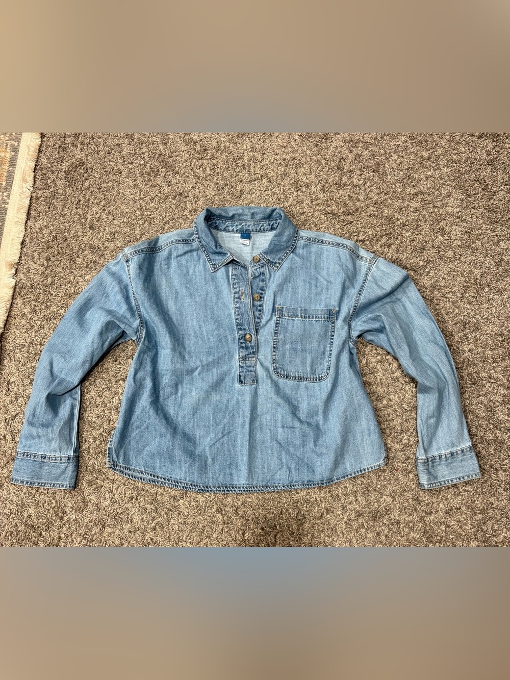 Old Navy Light Blue Denim Button-Down Shirt